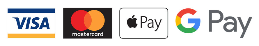 Accepted payments: Visa, MasterCard, ApplePay, GooglePay and more